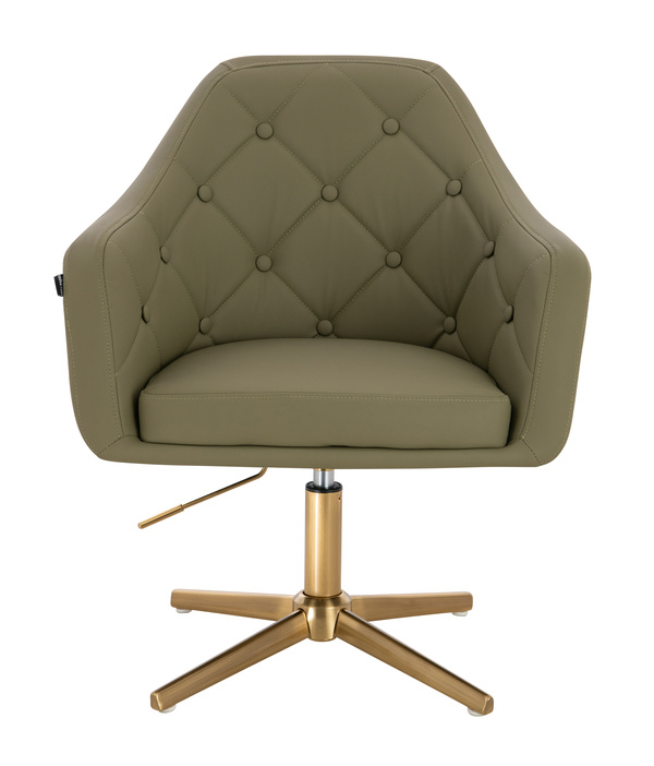 HR831CROSS Khaki Műbőr Premium Soft szék Arany lábbal