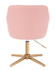 HC190CROSS Rózsaszín Modern Műbőr Szék Arany lábbal