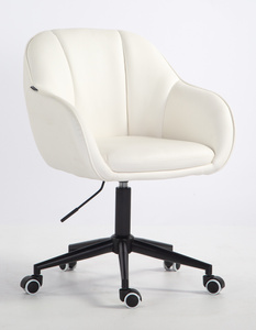 HR2055K Fehér Modern Műbőr Szék Fekete lábbal