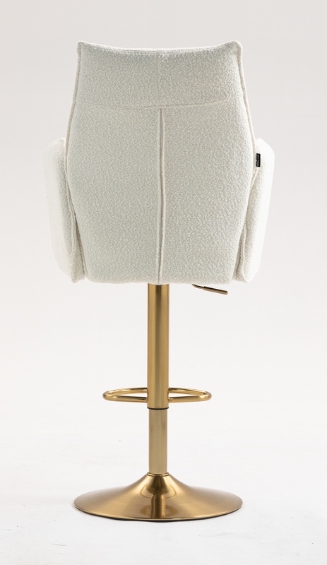 HR280W Krémszínű modern boucle szék arany lábbal