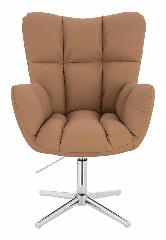 HR650CROSS Karamell Műbőr Premium Soft szék krómozott lábbal