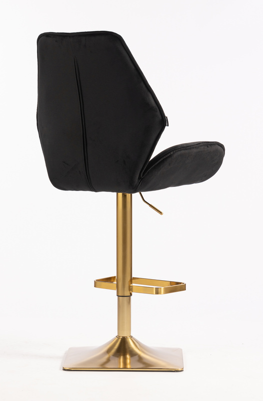 HR350KW Fekete modern velúr szék arany lábbal