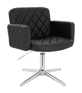 HC802CROSS Fekete Modern Műbőr Szék Krómozott lábbal