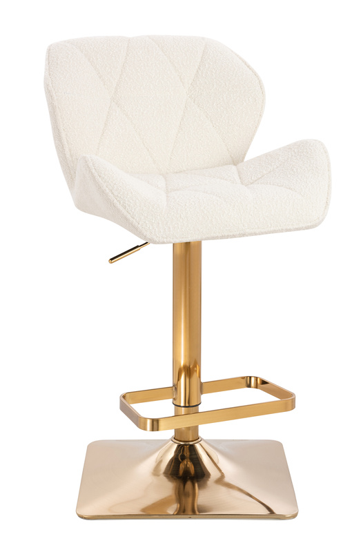 HR111KW Krémszínű modern boucle szék arany lábbal