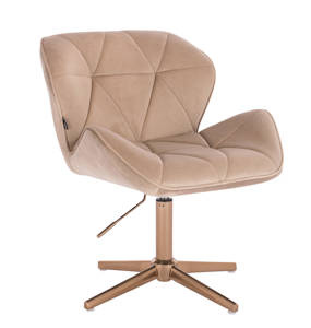 HR111CROSS Latte modern velúr szék arany lábbal