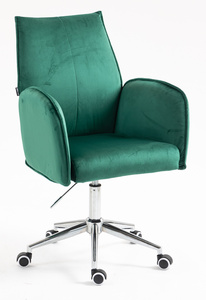 HR280K Sötétzöld Modern Velúr Szék Krómozott lábbal