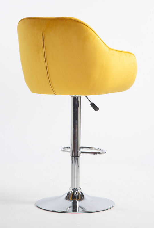 HR2055W Sárga Modern Velúr Szék Krómozott lábbal