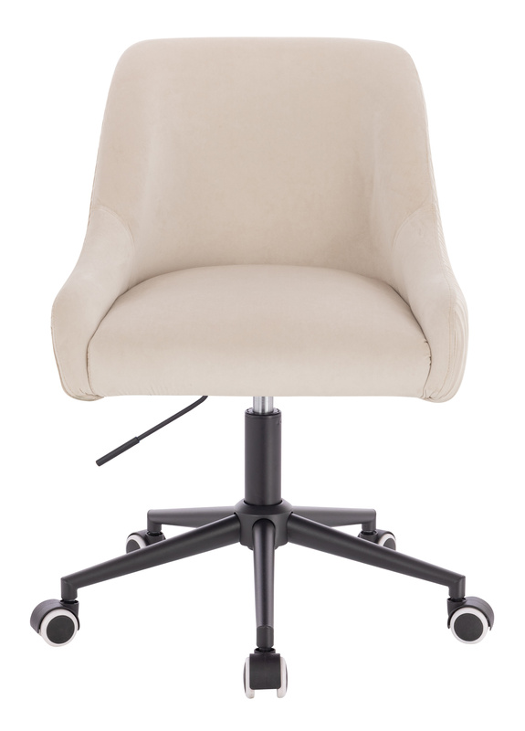 HR920K Krémszínű Modern Velúr Szék Fekete lábbal