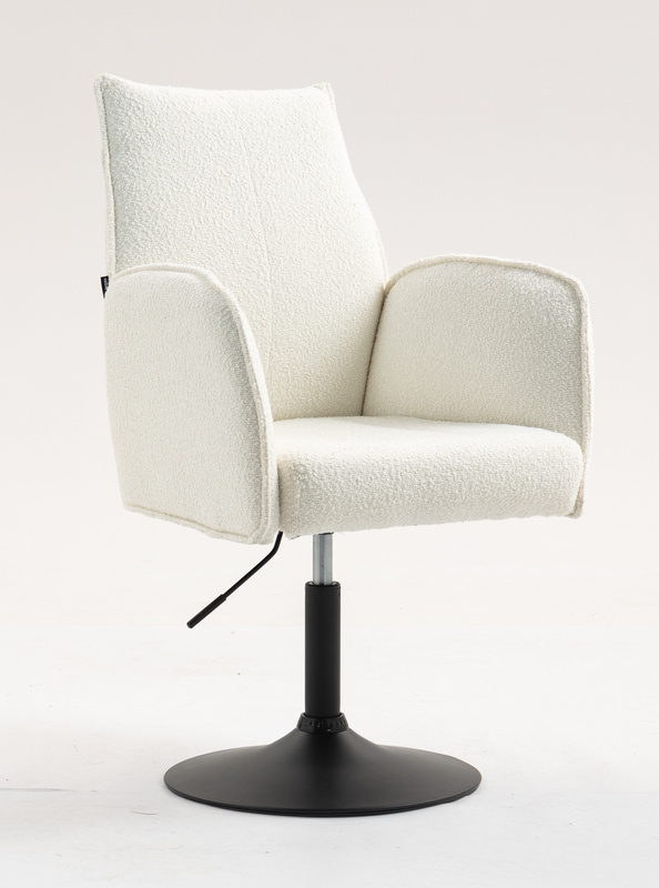 HR280N Krémszínű modern boucle szék fekete lábbal