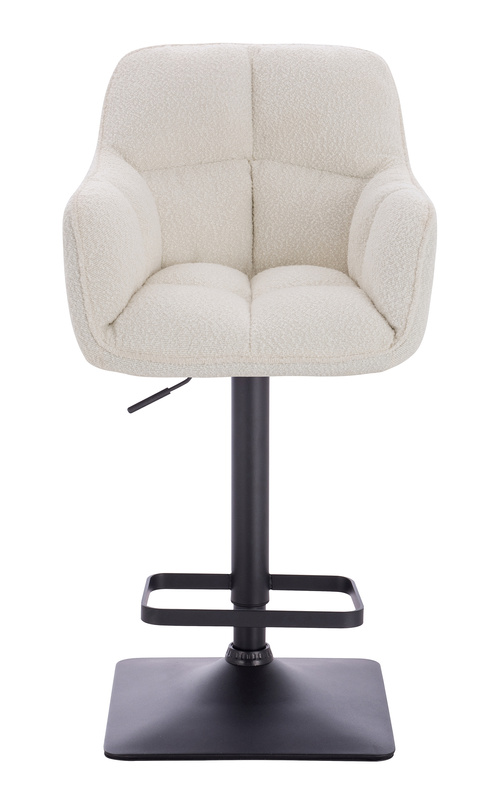 HR550KW Krémszínű modern boucle szék fekete lábbal