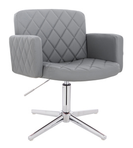 HR802CROSS Szürke Modern Műbőr Szék Krómozott lábbal