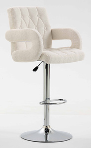 HR8404W Krémszínű Boucle szék krómozott lábbal