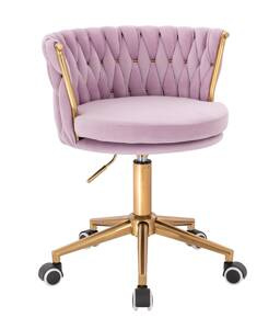HR450K Halványlila Modern Velúr Szék Arany lábbal