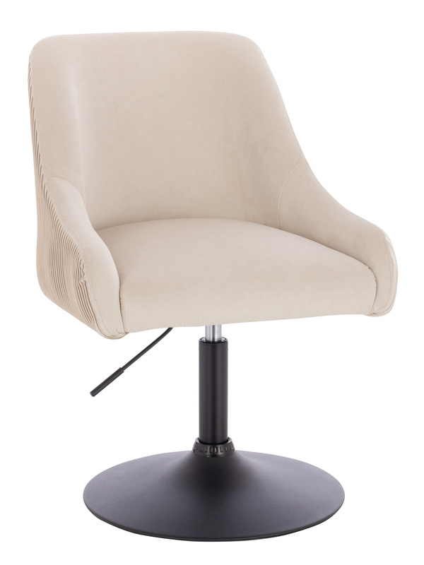 HR920N Krémszínű Modern Velúr Szék Fekete lábbal