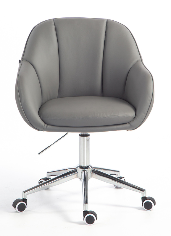 HR2055K Szürke Modern Műbőr Szék Krómozott lábbal