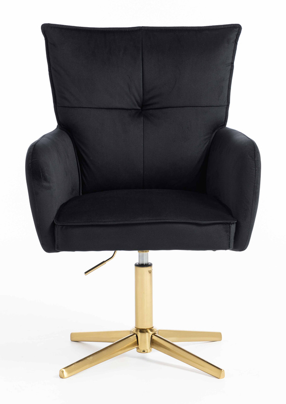 HR250CROSS Fekete modern velúr szék arany lábbal