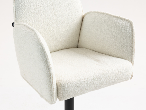 HR280W Krémszínű modern boucle szék fekete lábbal
