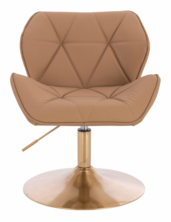 HR111N Karamell Műbőr Premium Soft szék arany lábbal