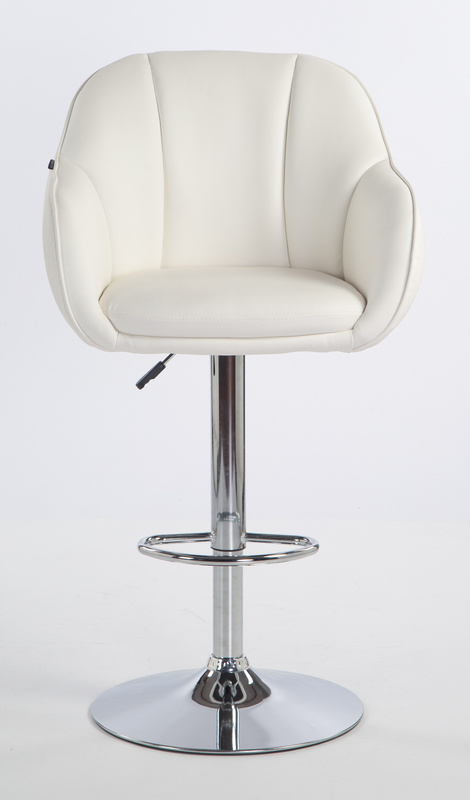 HR2055W Fehér Modern Műbőr Szék Krómozott lábbal