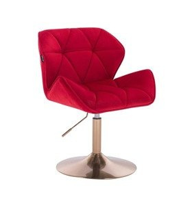 HR111N Vörös modern velúr szék arany lábbal