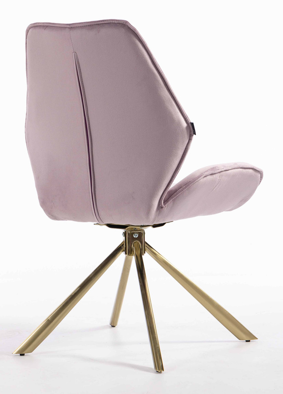 HR350 CSILLAGLÁB Halványlila modern velúr szék arany lábbal