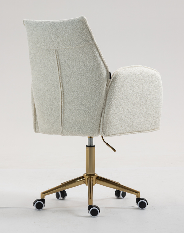 HR280K Krémszínű modern boucle szék arany lábbal