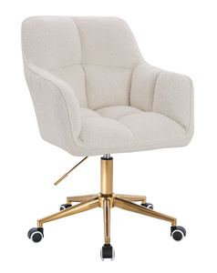 HR550K Krémszínű modern boucle szék arany lábbal