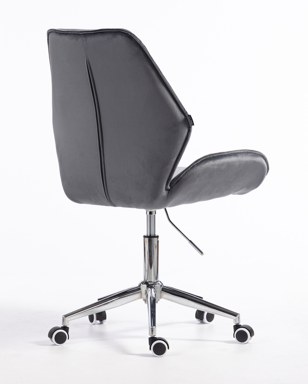 HR350K Grafit modern velúr szék krómozott lábbal