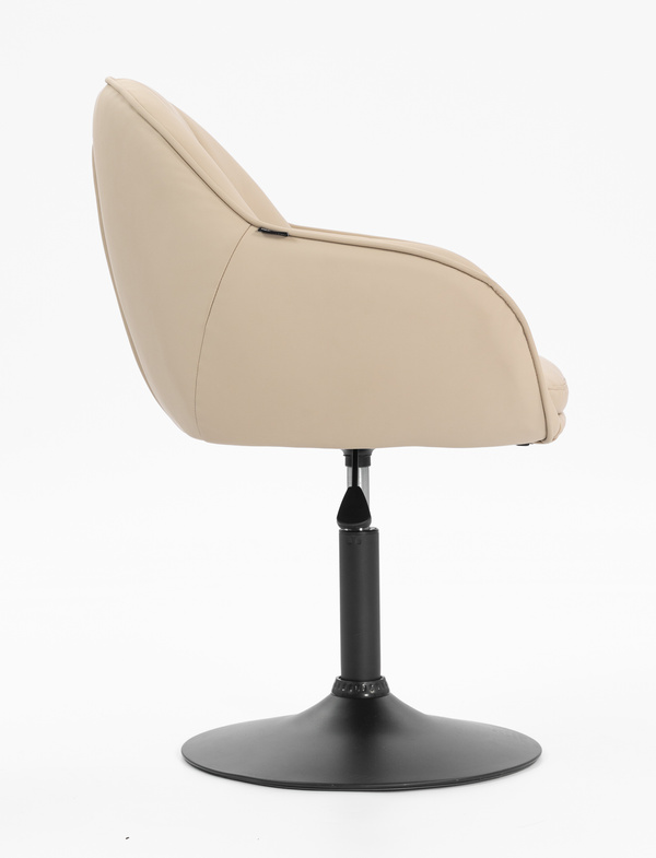 HR2055N Krémszínű Modern Műbőr Szék Fekete lábbal