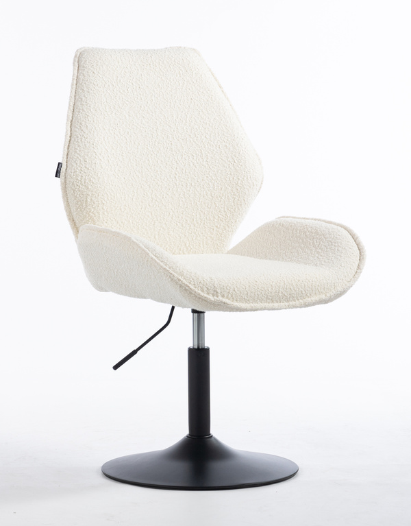 HR350CROSS Krémszínű modern boucle szék fekete lábbal
