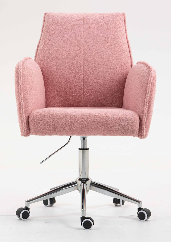 HR280K Púder Rózsaszín modern boucle szék krómozott lábbal