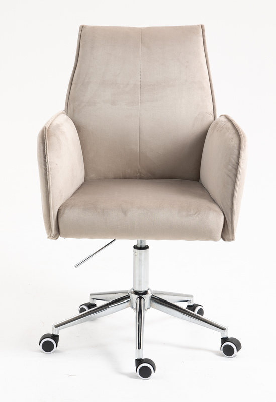 HR280K Latte Modern Velúr Szék Krómozott lábbal