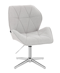 HR212CROSS Szürke modern boucle szék krómozott lábbal