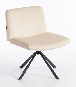 HR150 CSILLAGLÁB Krémszínű Modern Velúr Szék Fekete lábbal