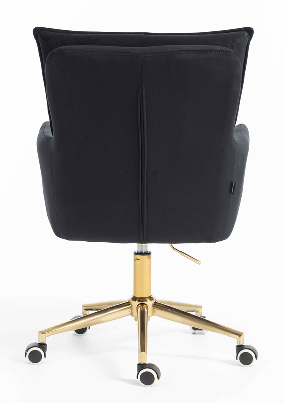 HR250K Fekete modern velúr szék arany lábbal
