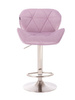 HR111W Halványlila modern velúr szék krómozott lábbal