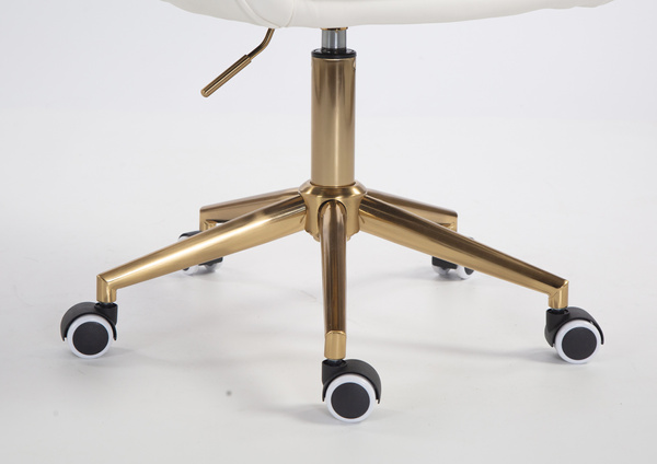 HR2055K Fehér Modern Műbőr Szék Aany lábbal