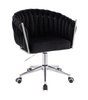 HR750K Fekete Modern Velúr Szék Krómozott lábbal
