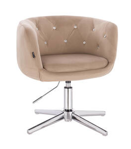 HR333CCROSS Latte modern velúr szék krómozott lábbal