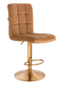 HR7009W Mézbarna modern velúr szék arany lábbal