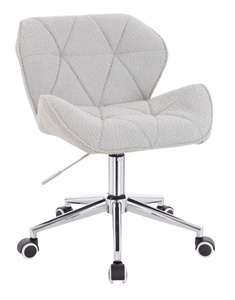 HR111K Szürke modern boucle  szék krómozott lábbal