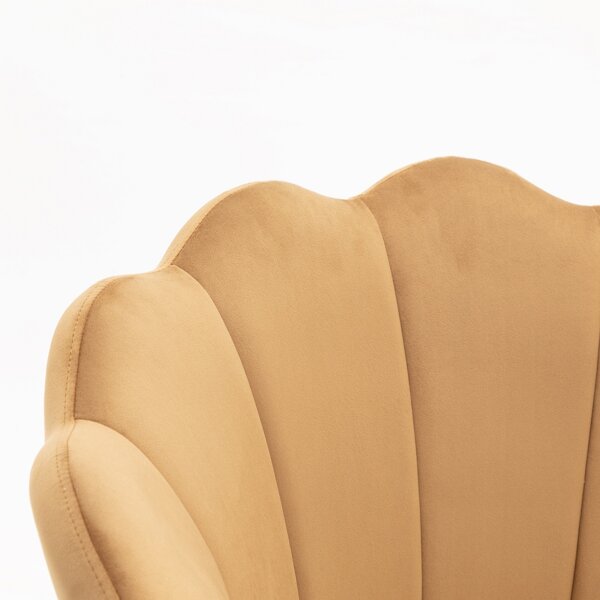 FREY Mézbarna modern velúr szék arany lábbal