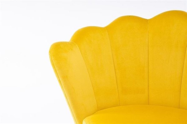 FREY Sárga modern velúr szék fekete lábbal