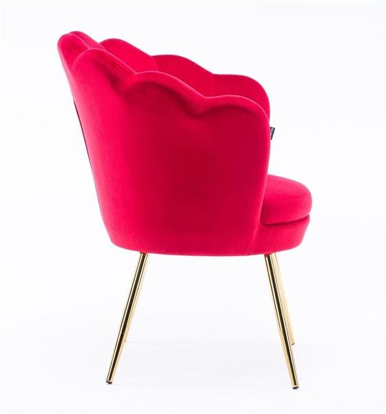 FREY Vörös modern velúr szék arany lábbal