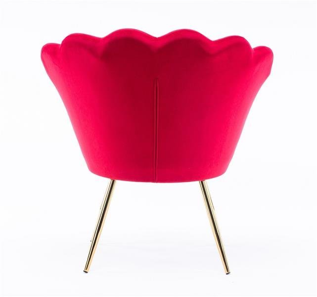 FREY Vörös modern velúr szék arany lábbal
