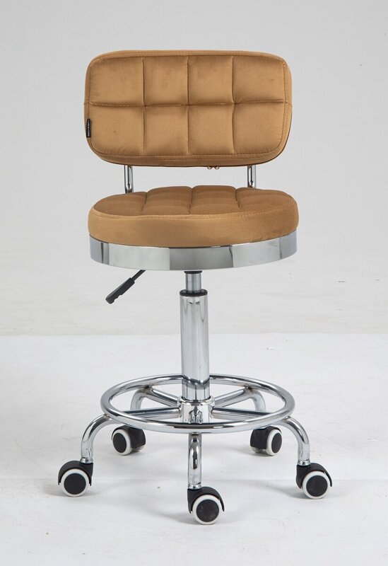 HC636 Mézbarna modern velúr szék krómozott lábbal