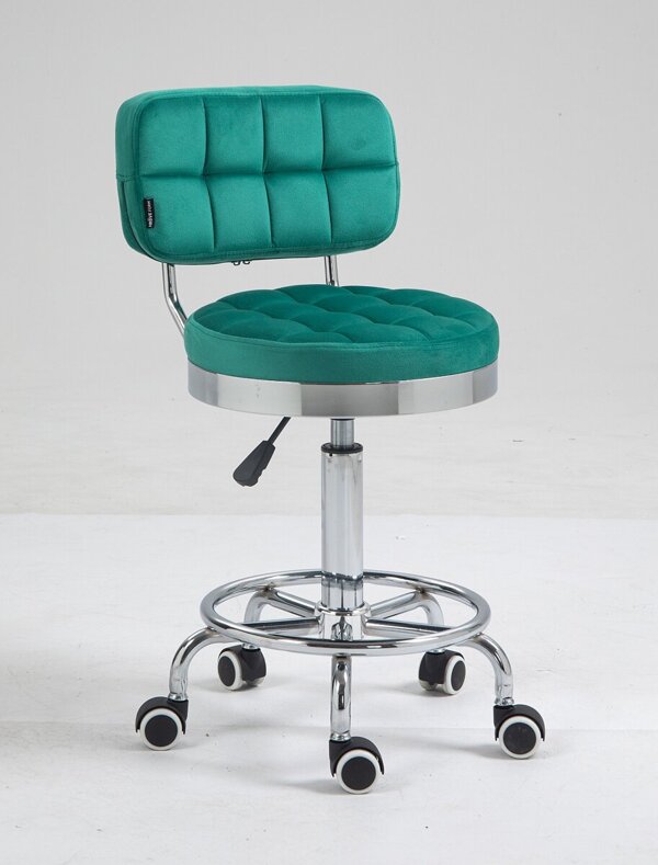 HC636 Sötétzöld modern velúr szék krómozott lábbal