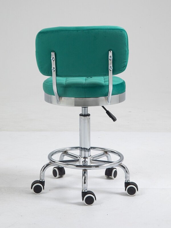 HC636 Sötétzöld modern velúr szék krómozott lábbal