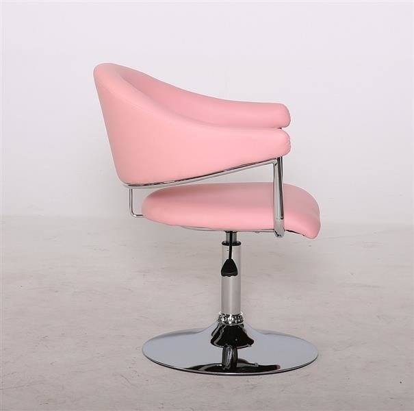 HC8056 Rózsaszín modern velúr szék krómozott lábbal
