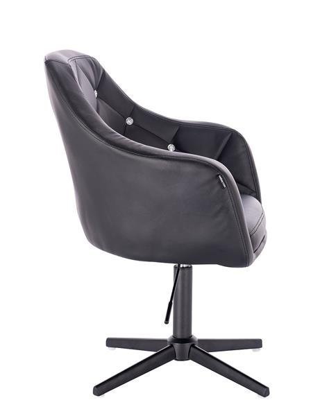 HC830 Fekete modern műbőr szék fekete lábbal